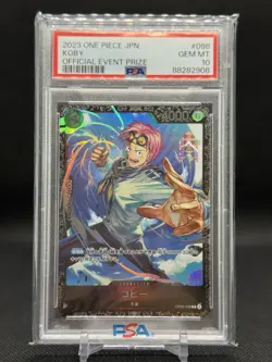 PSA 10 Koby Flagship Battle Promo Parallel OP02-098 One Piece Japanese #1744 - Image 1