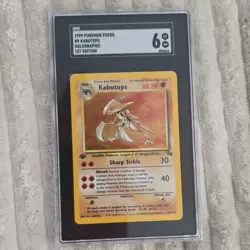 Pokemon Kabutops Fossil 1st Edition Holo 9/62 SGC 6 1999 English Rare Card - Image 1