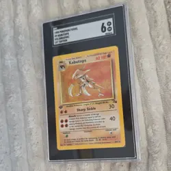 Pokemon Kabutops Fossil 1st Edition Holo 9/62 SGC 6 1999 English Rare Card - Image 2