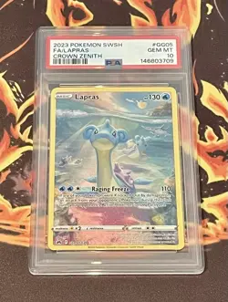 2023 POKEMON SWORD & SHIELD CROWN ZENITH #GG05 LAPRAS FULL ART PSA 10 - Image 1