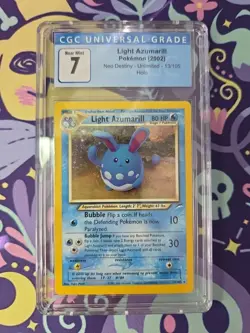 Pokemon TCG Neo Destiny Unlimited Light Azumarill 13 CGC 7 Near Mint - Image 1