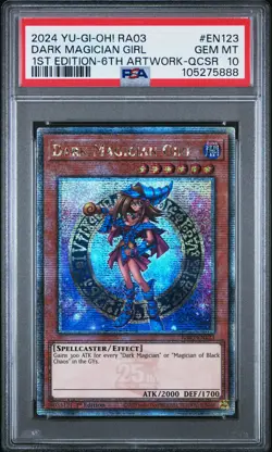 2024 YU-GI-OH! RA03-QUARTER CENTURY BONANZA #EN123 DARK MAGICIAN GIRL PSA 10 - Image 1