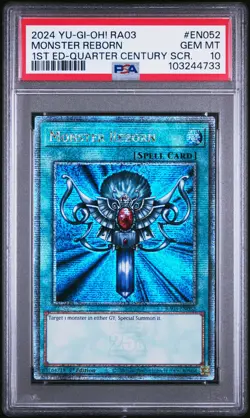 2024 YU-GI-OH! RA03-QUARTER CENTURY BONANZA #EN052 MONSTER REBORN PSA 10 - Image 1