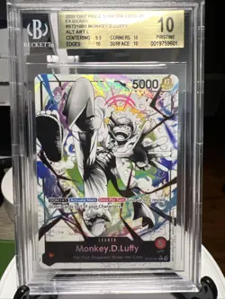 BGS 10 PRISTINE MONKEY D LUFFY ST21-001 ALT ART ONE PIECE STARTER DECK EX GEAR 5 - Image 2