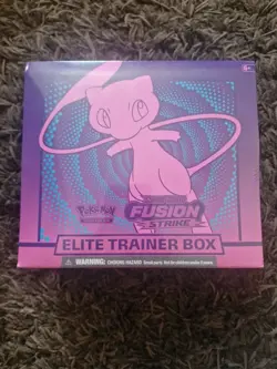Pokemon Fusion Strike Elite Trainer Box Sealed Sticker On Wrap Mew - Image 1