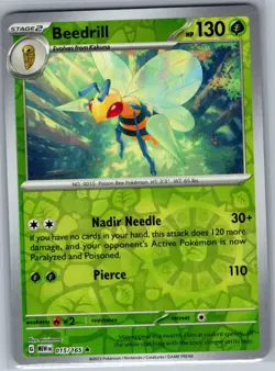 Beedrill 015/165 Reverse Holo SV: Scarlet & Violet 151 - Pokemon Card - NM - Image 1