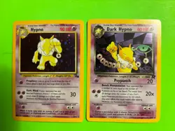 PAIR OF POKEMON CARDS- HYPNO & DARK HYPNO BASE SET HOLO VINTAGE CARDS COOL LOOK! - Image 1
