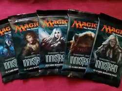 Magic The Gathering SHADOWS OVER INNISTRAD Sealed Booster Pack Lot ALL 5 ART MTG - Image 1