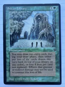 MTG Sylvan Library Legends English Heavy Played - Image 1