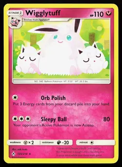 Wigglytuff 135/214 Rare Unbroken Bonds Pokemon Card - Image 1