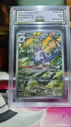 Pokemon Nidoking Scarlet & Violet 151 Illustration Rare 174/165 AGS 10 - Image 1