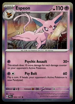 Espeon 033/131 Prismatic Evolutions Rare Pokemon - Image 1