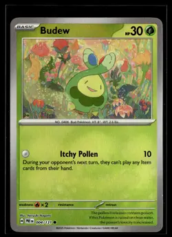 Budew 004/131 Prismatic Evolutions POKEBALL Common Pokemon - Image 1