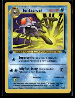 Tentacruel 44/62 Fossil Uncommon 1st Edition Pokemon - Image 1