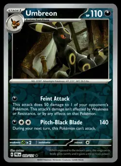 Umbreon 059/131 Prismatic Evolutions Reverse Holo Rare Pokemon - Image 1