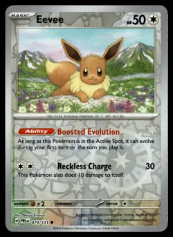 Eevee 074/131 Prismatic Evolutions Reverse Holo Common Pokemon - Image 1