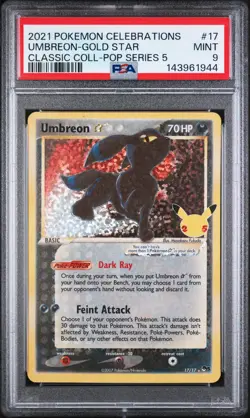 2021 Pokemon Celebrations Classic Collection Umbreon-Gold Star PSA 9 #17 - Image 1