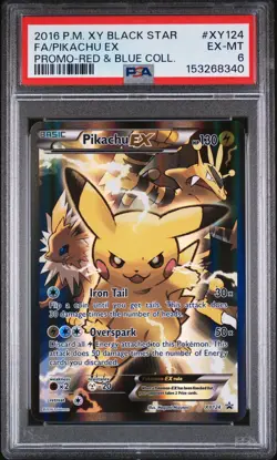2016 Pokemon XY Black Star XY124 Pikachu EX PSA 6 153268340 - Image 1