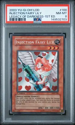 2003 Yu-Gi-Oh! 1st Edition LOD-100 Injection Fairy Lily PSA 8 149532703 - Image 1