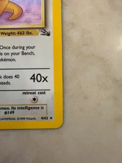 Dragonite 4/62 Fossil Holo 1st Edition WOTC 1999 Pokemon Card - Image 5