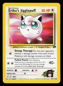 Erika's Jigglypuff 69/132 Common Gym Challenge Pokemon Card - Image 1