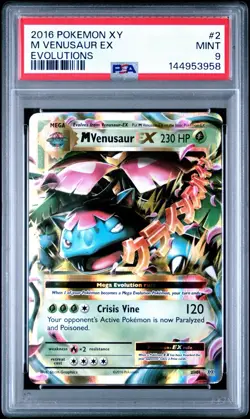 2016 Pokemon XY Evolutions M Venusaur EX #2 PSA 9 MINT - Image 1