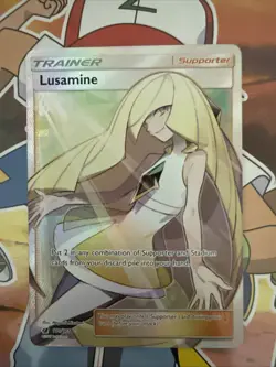 Pokemon TCG Lusamine Full Art Trainer Holo Crimson Invasion Free Shipping - Image 1