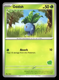 Oddish My First Battle Bulbasaur Deck Stamp Pokemon NM - Image 1