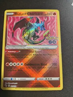 Radiant Charizard Full Art Holo Radiant Rare 011/078 Pokemon GO 160 HP Basic EN - Image 2