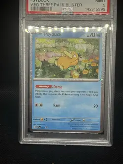 Pokemon Psyduck 007 PSA 9 Mint Me: Mega Evolution Promo Holo 3 Pack Blister - Image 2