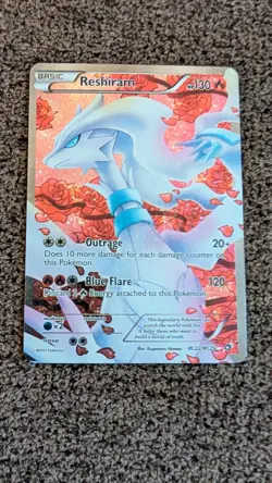 Pokemon Reshiram (Full Art) RC22/RC25 Legendary Treasures Radiant HP 130 Flare - Image 1