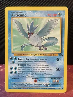 Articuno 17/62 Pokemon Fossil Set 1999 Unlimited Rare - Image 1