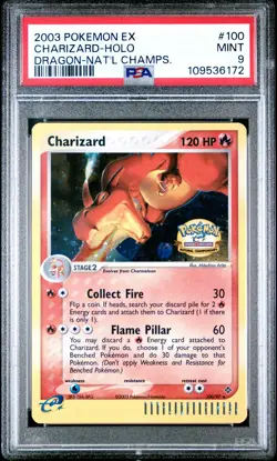 2003 POKEMON EX DRAGON NAT CHAMPIONSHIPS #100 CHARIZARD-HOLO PSA 9 - Image 1