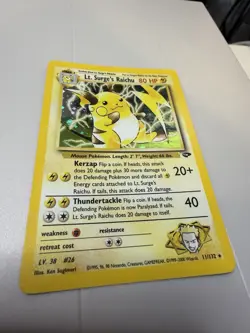 2000 Lt. Surge's Raichu 11/132 Gym Challenge Holo NM SUPER CLEAN Pokemon - Image 3