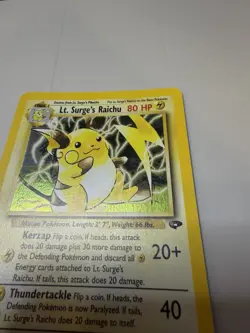 2000 Lt. Surge's Raichu 11/132 Gym Challenge Holo NM SUPER CLEAN Pokemon - Image 4
