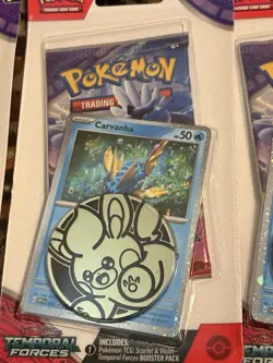 Pokemon Temporal Forces Checklane Blister Set of 10 Packs Bellibolt / Carvanha - Image 2