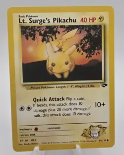 Pokemon - Gym Challenge 1st Edition - Lt. Surge's Pikachu 84/132 - Image 1