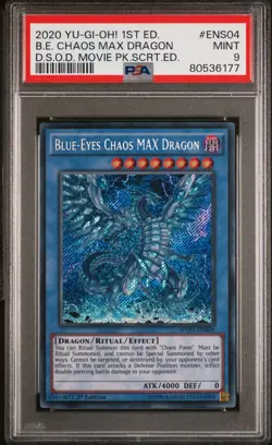 Yu-Gi-Oh! Blue-Eyes Chaos MAX Dragon MVP1-ENS04 Secret Rare 1st Edition PSA 9 - Image 1