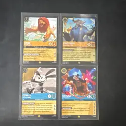 Disney Lorcana Simba, Chief Bogo, Oswald & Ratigan Card Lot - 4 Cards - Image 1