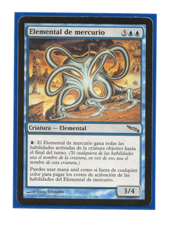 QUICKSILVER ELEMENTAL Mirrodin MTG Spanish EX / LP Magic Elemental de Mercurio - Image 1