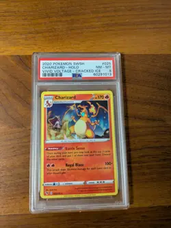 PSA 8 CHARIZARD 025/185 VIVID VOLTAGE CRACKED ICE HOLO POKEMON 2020 - Image 1