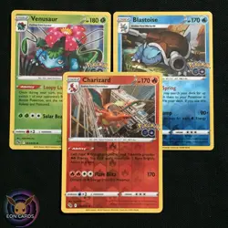 Charizard Blastoise Venusaur POKEMON GO REVERSE HOLO RARE Lot x3 (NM/M) Pokemon - Image 1
