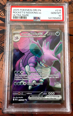 Team Rockets Nidoking EX 216/182 - PSA 10 - Destined Rivals - Pokemon TCG - Image 1