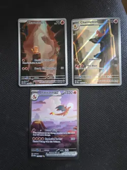 Pokemon 151 SIR Charizard ex 199/165 Charmander Charmeleon Evolution Set NM/M - Image 1