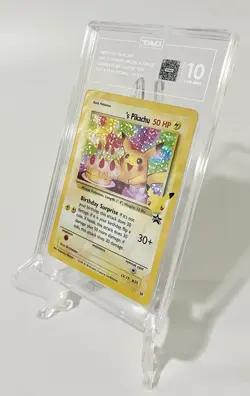 POKEMON CELEBRATIONS CLASSIC COLLECTION #24 BIRTHDAY PIKACHU BLACK STAR TAG 10 - Image 1
