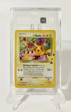 POKEMON CELEBRATIONS CLASSIC COLLECTION #24 BIRTHDAY PIKACHU BLACK STAR TAG 10 - Image 2