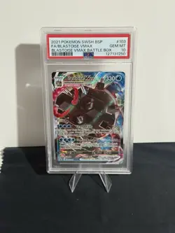 PSA 10 BLASTOISE 2021 POKEMON SWSH VMAX BATTLE BOX PROMO FULL ART GEM MINT - Image 1