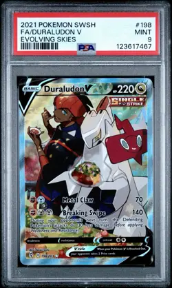 Pokemon Duraludon V 198/203 SWSH07 Evolving Skies Ultra Rare Full Art Holo PSA 9 - Image 1
