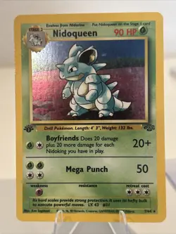 Pokemon TCG Nidoqueen 7/64 1st Edition Jungle Holo Rare LP Condition - Image 1