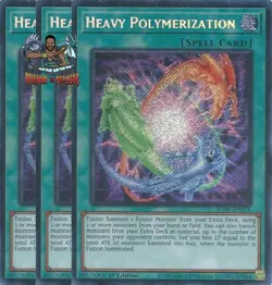 Yugioh! 3x Heavy Polymerization RA05-EN071 Secret Rare 1st Ed NM - Image 1